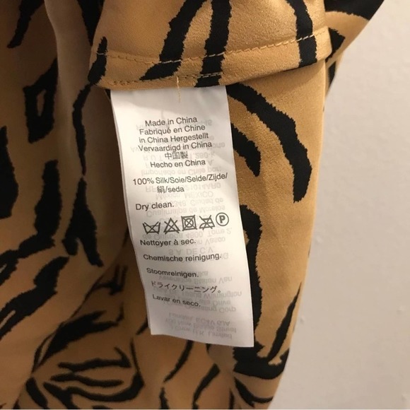 Madewell Silk Midi Slip Skirt Tiger Stripe - Picture 3 of 5